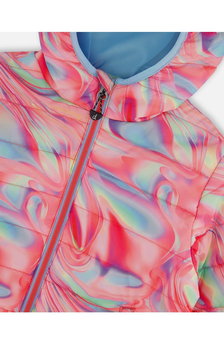 Deux par Deux Girl's Quilted Jacket Printed Marble, Alternate, color,