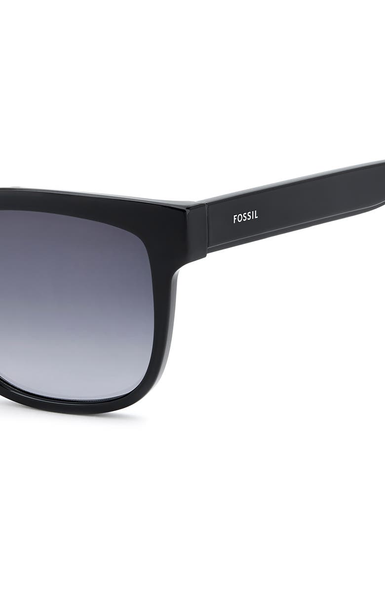 Fossil 54mm Gradient Square Sunglasses, Alternate, color, Black/ Dark Grey Sf