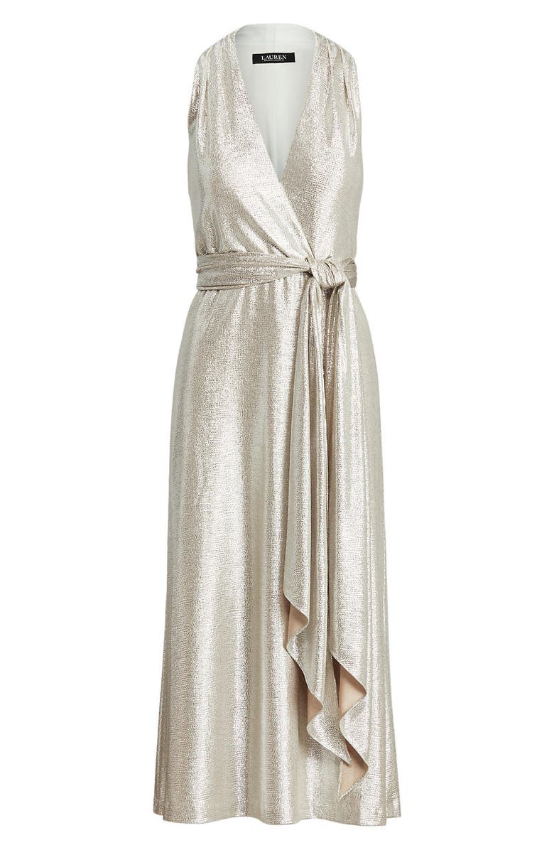 Ralph Lauren Illuminating Wrap Cocktail Dress, Alternate, color,