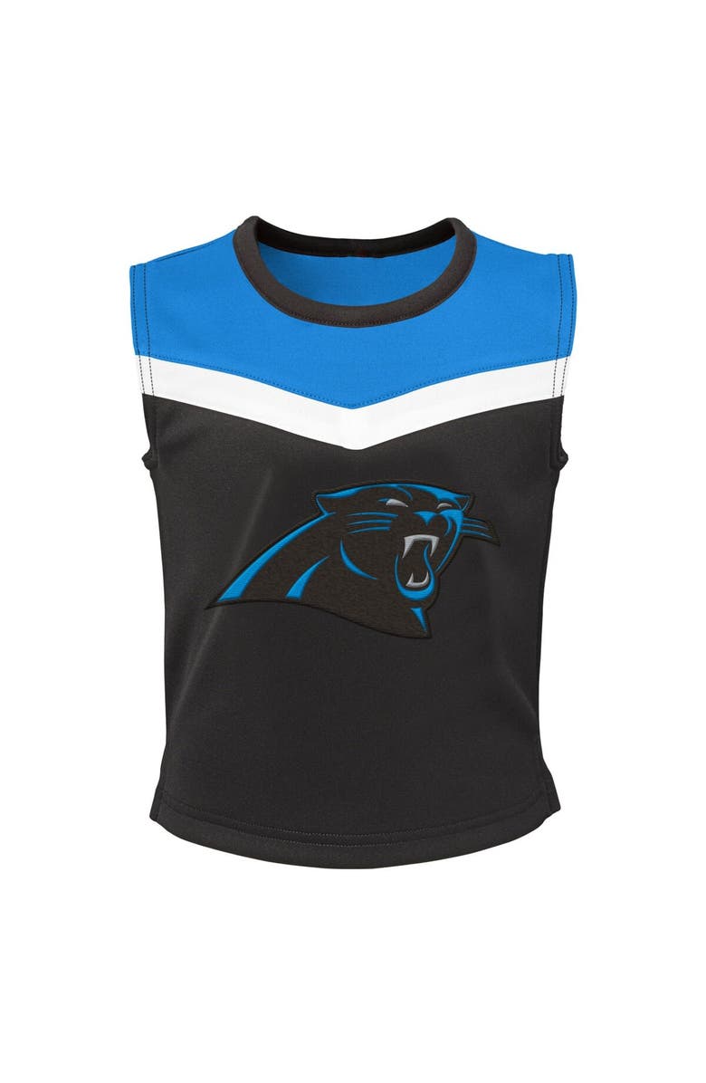 Outerstuff Girls Youth Black Carolina Panthers Spirit Two-Piece Cheerleader Set, Alternate, color, Black
