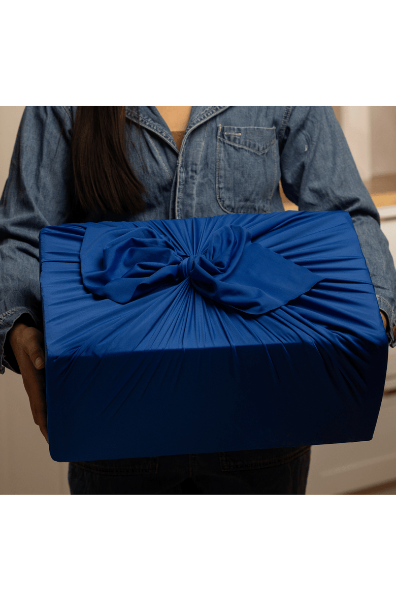 Shiki Wrap Set of 3 - Reusable Cloth Furoshiki Gift Wrap | Deep Blue, Alternate, color, Deep Blue