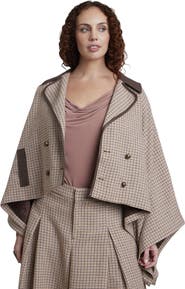 ELOQUII Houndstooth Cape Jacket (plus)