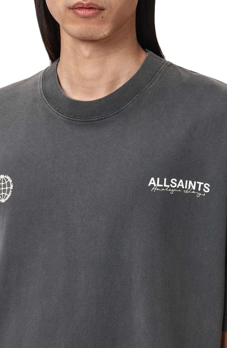 AllSaints Emblem Cotton Graphic T-Shirt, Alternate, color, Washed Black