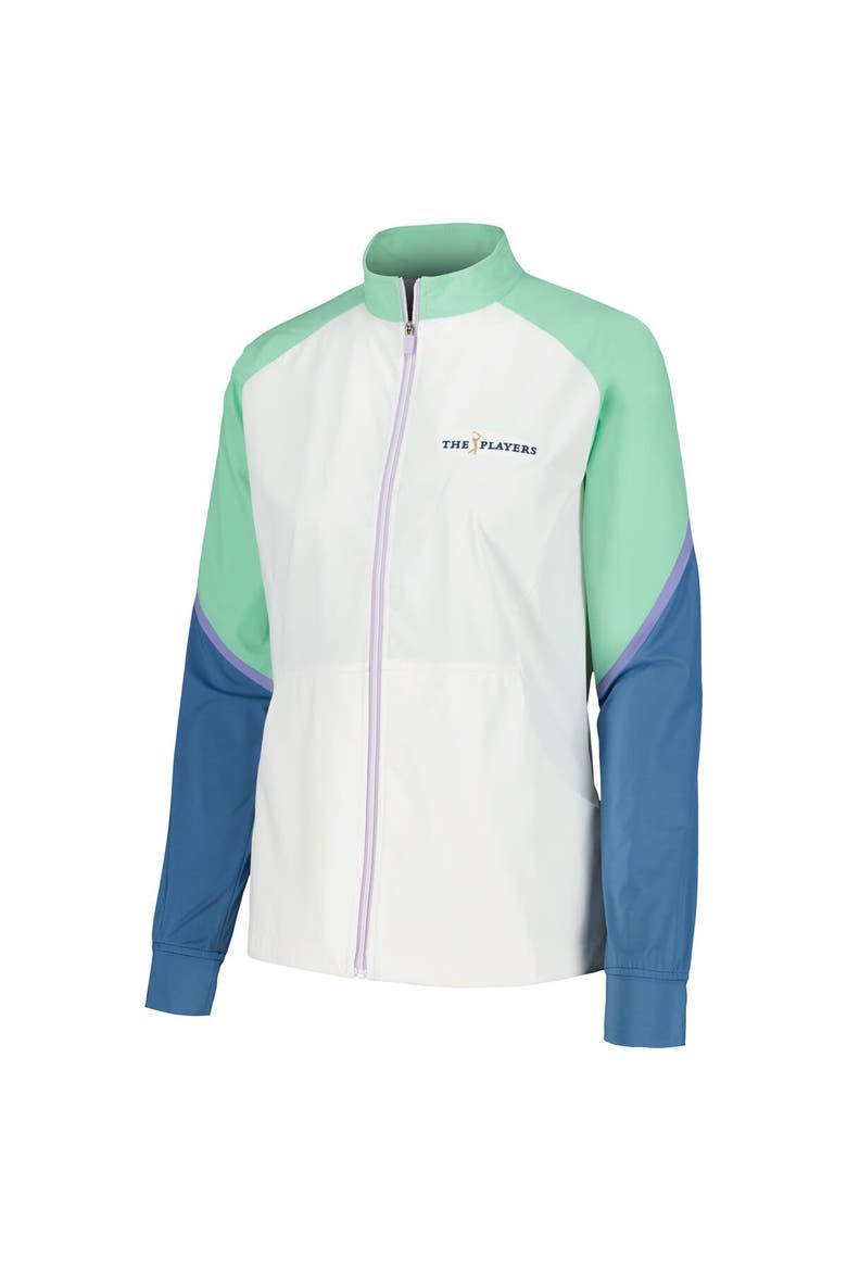 Women's FootJoy White THE PLAYERS Color Block Full-Zip Jacket, Alternate, color, White