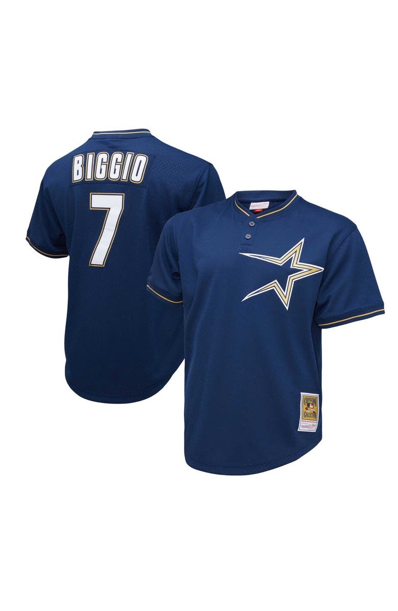 Mitchell & Ness Men's Mitchell & Ness Craig Biggio Navy Houston Astros 1991 Cooperstown Collection Mesh Pullover Jersey, Main, color, Navy