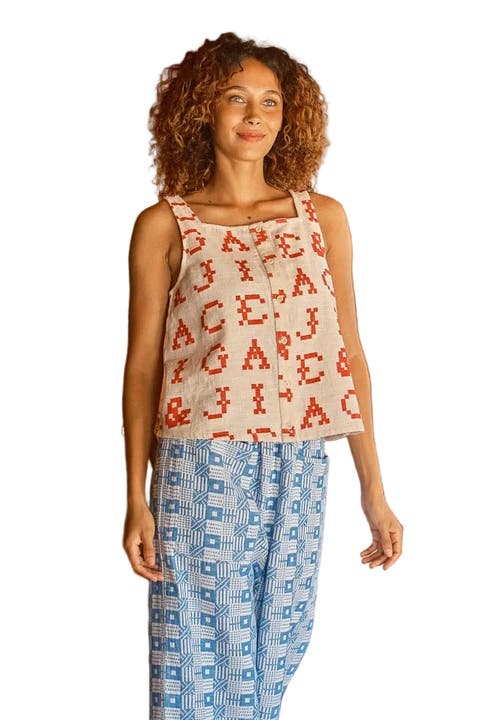 Anu Button-up Square Neck Tank Top