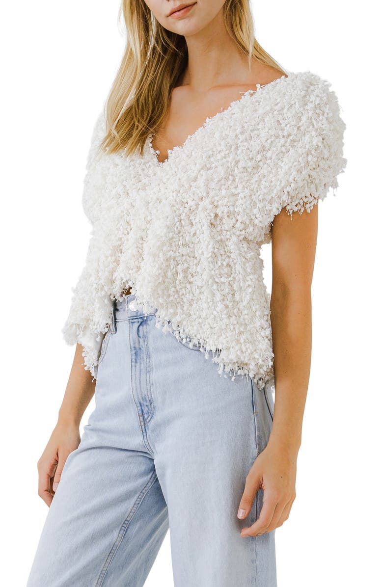 Endless Rose Textured Plunge Neck Top, Alternate, color, 