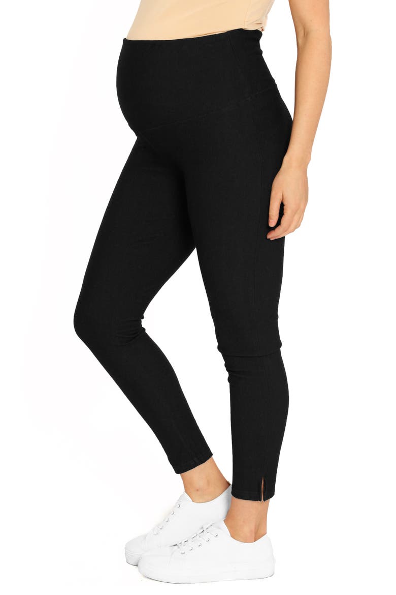 Deluxe Tummy Support High Waist Maternity Pants, Alternate, color, BLACK
