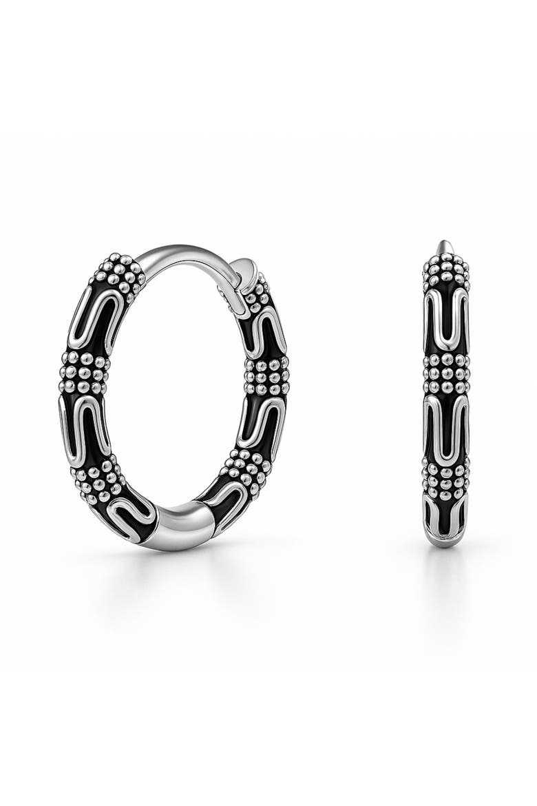 Sterling Silver Oxidized Endless Hoops, Main, color, Silver