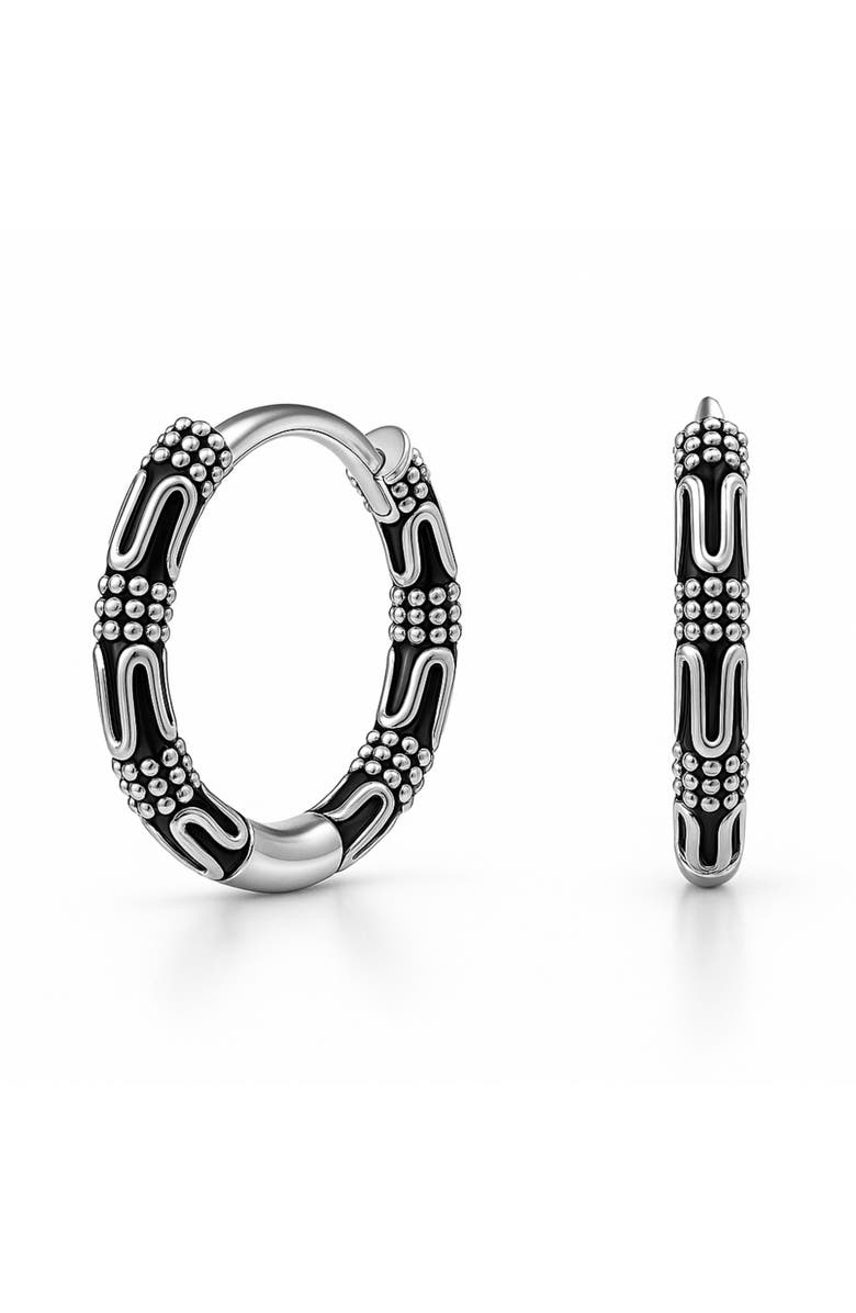 Donatello Gian Sterling Silver Oxidized Endless Hoops, Main, color, Silver