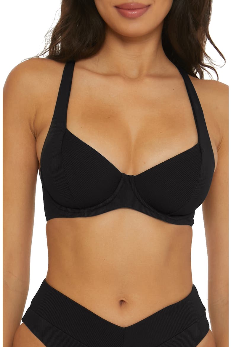 Modern Edge Underwire Bikini, Main, color, BLACK