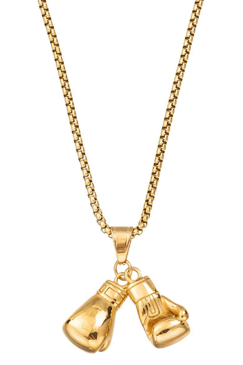 Men's Premium Collection Erza Boxing Pendant Necklace, Main, color, GOLD
