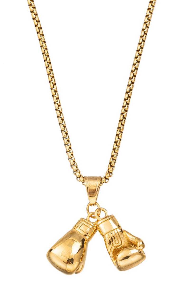 EYE CANDY LOS ANGELES Men's Premium Collection Erza Boxing Pendant Necklace, Main, color, Gold