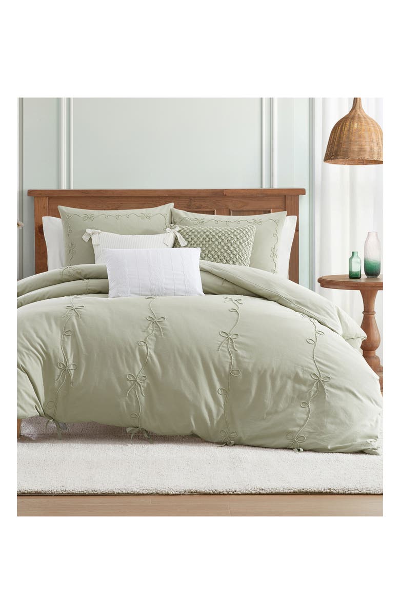 Peri Home Sasha Bows Comforter & Sham Set, Alternate, color, Green