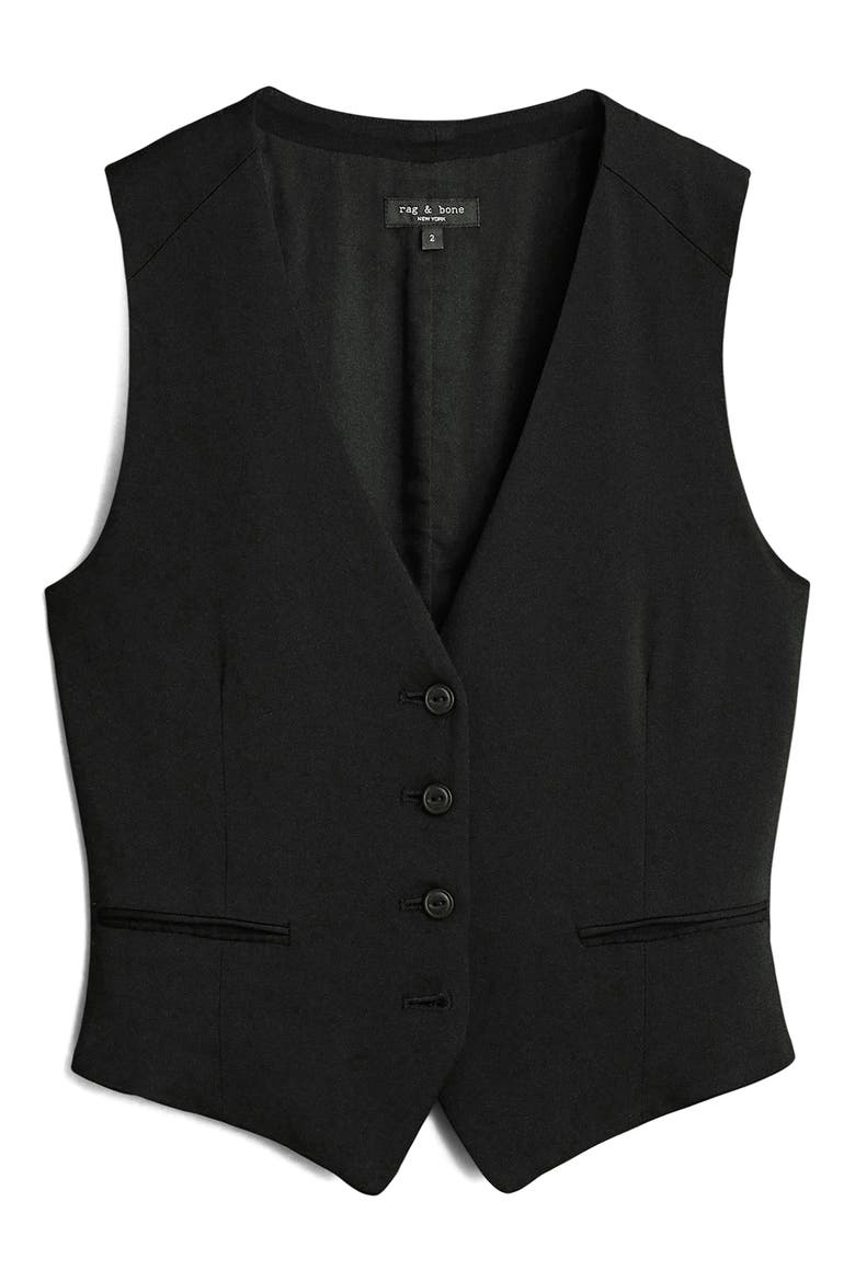 Priya Crepe Vest, Alternate, color, BLACK