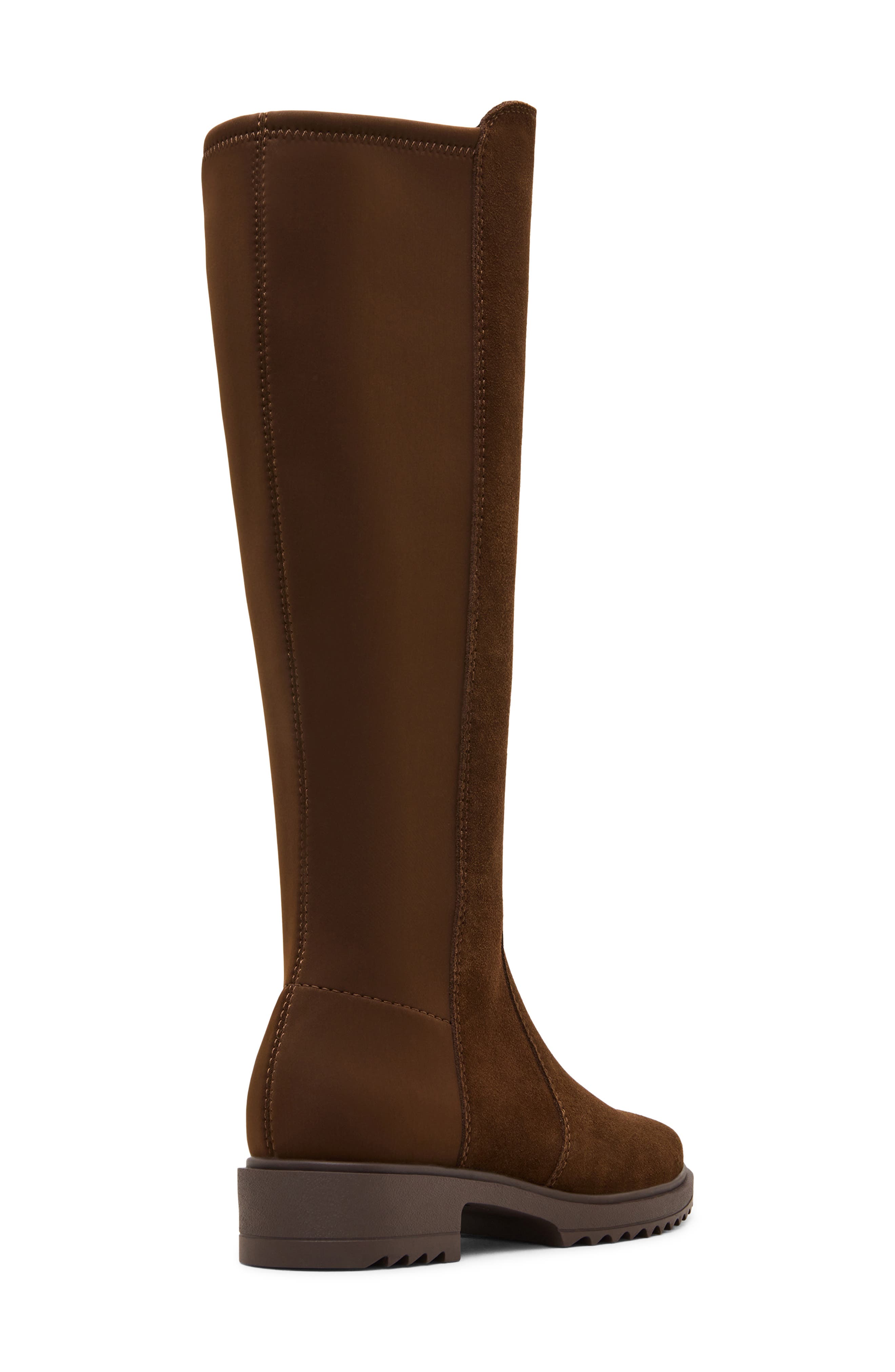 Courtney Waterproof Knee High Boot, Alternate, color, CHOCOLATE SUEDE/ STRETCH