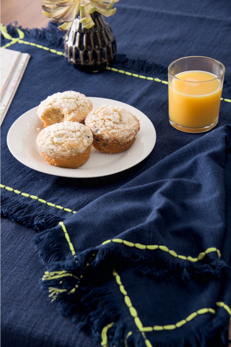 Cheryl Set of 4 Placemats 100% Cotton 13" x 19", Alternate, color, Blue