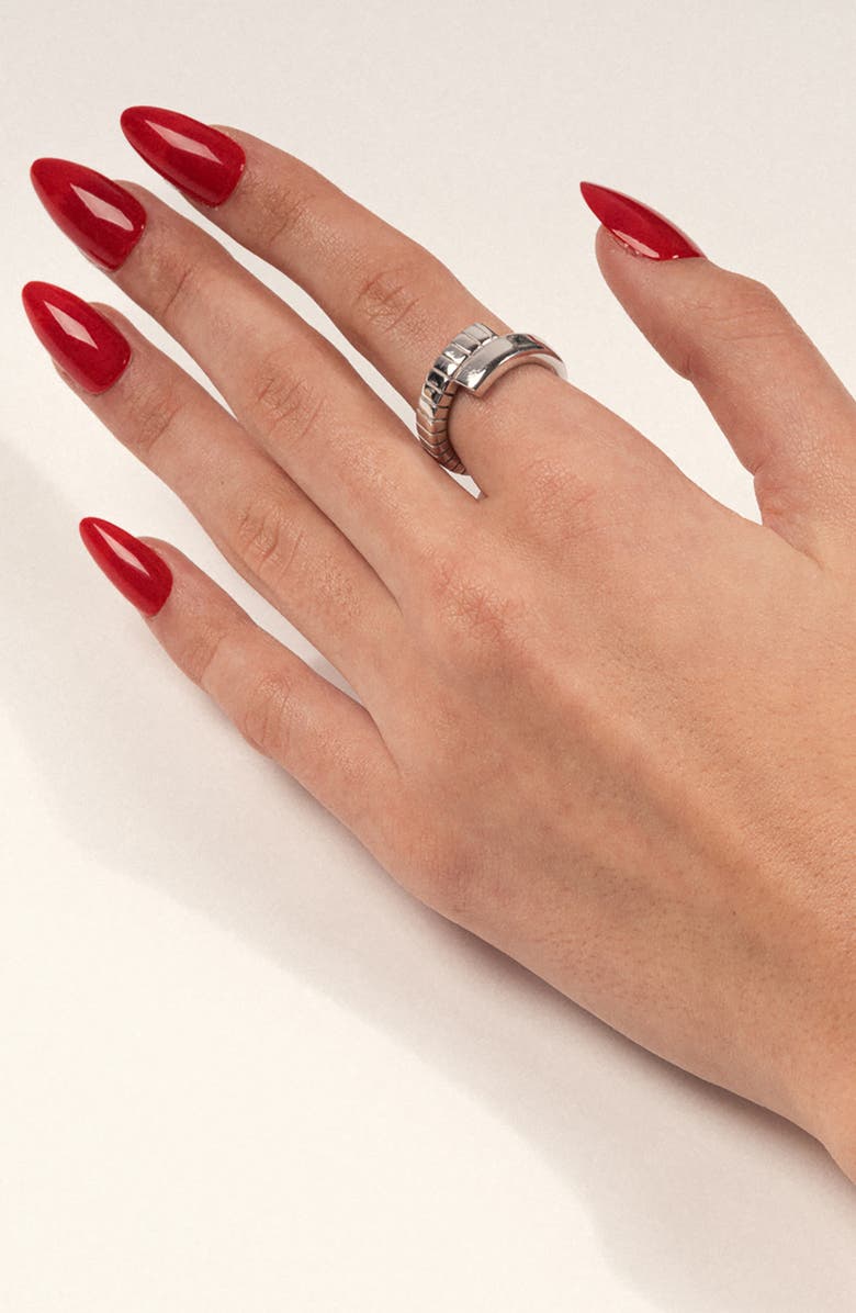 IVI Los Angeles Joia Slim Twist Ring, Alternate, color, Silver