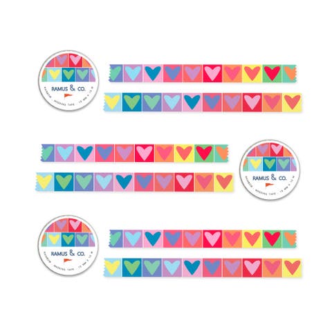 Illustrated Masking Tape - 3ct Rolls, Assorted Rolls ("Rainbow")