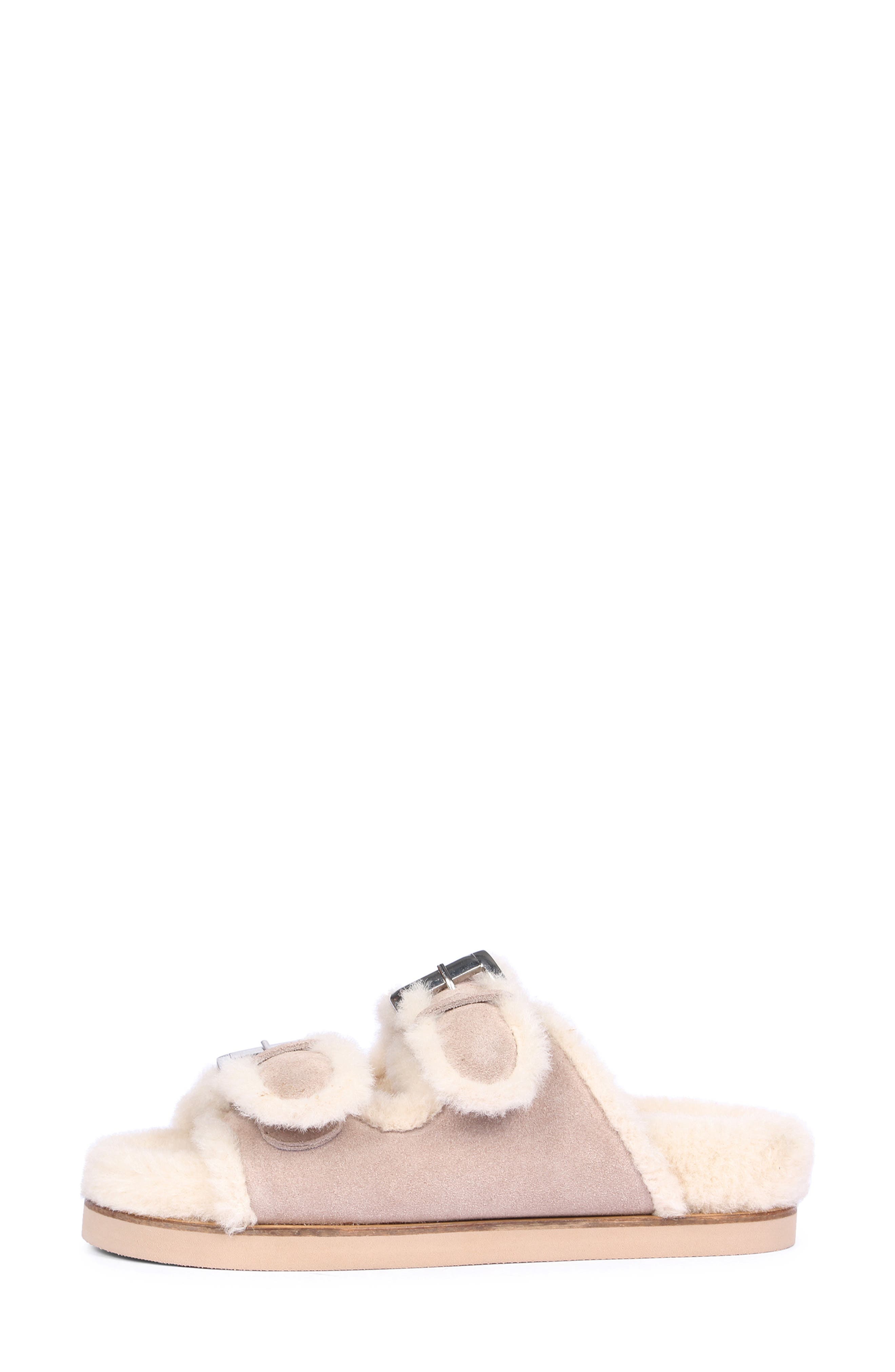 SAINT G Oleander Faux Fur Slide Sandal, Alternate, color, Taupe