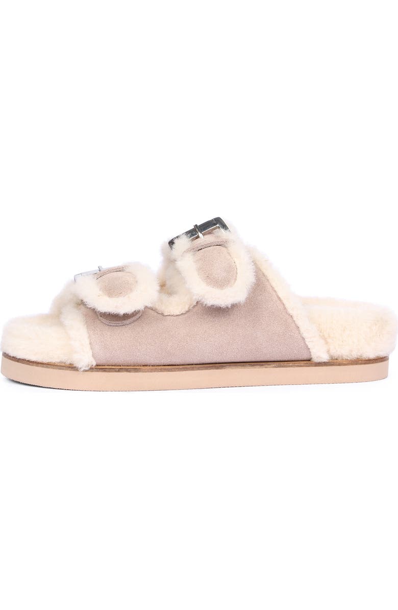 SAINT G Oleander Faux Fur Slide Sandal, Alternate, color, Taupe