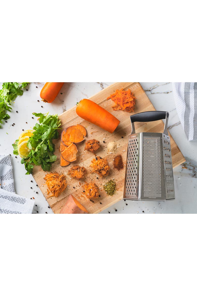 6 Sided Boxed Grater With Bonus Ginger Grater, Alternate, color, Silver