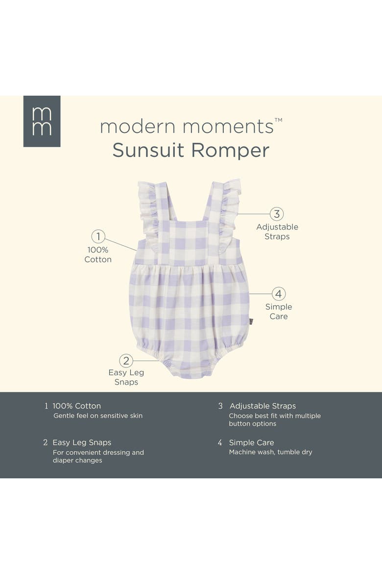 Sun Romper, Alternate, color, Purple Gingham