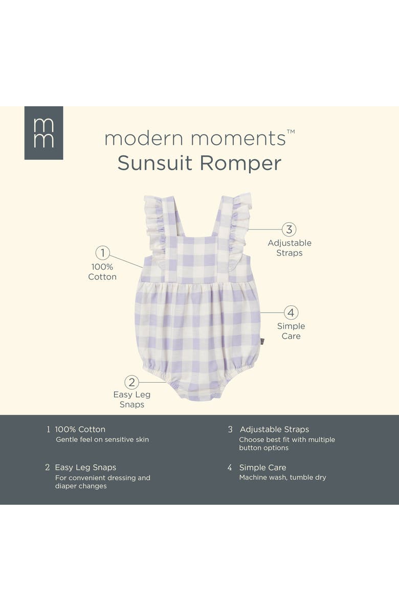 Modern Moments<sup>™</sup> by Gerber Sun Romper, Alternate, color, Purple Gingham