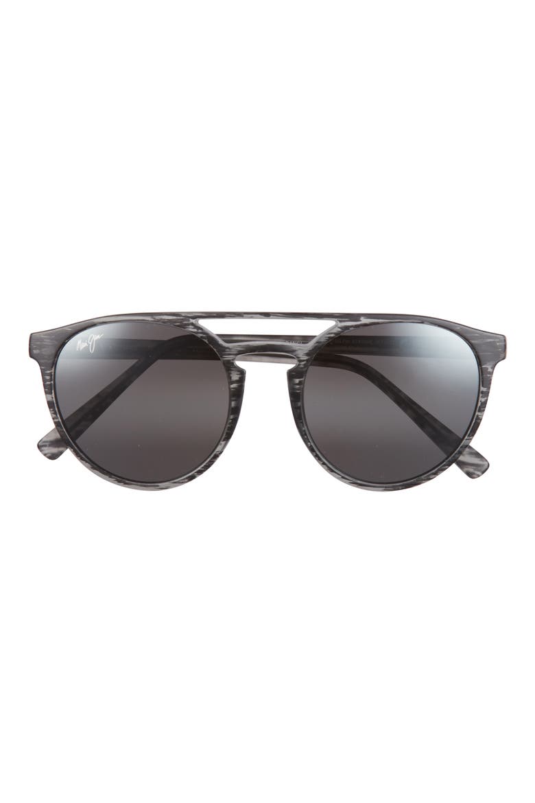 51mm Round Polarized Sunglasses, Main, color, GREY GREY GREY