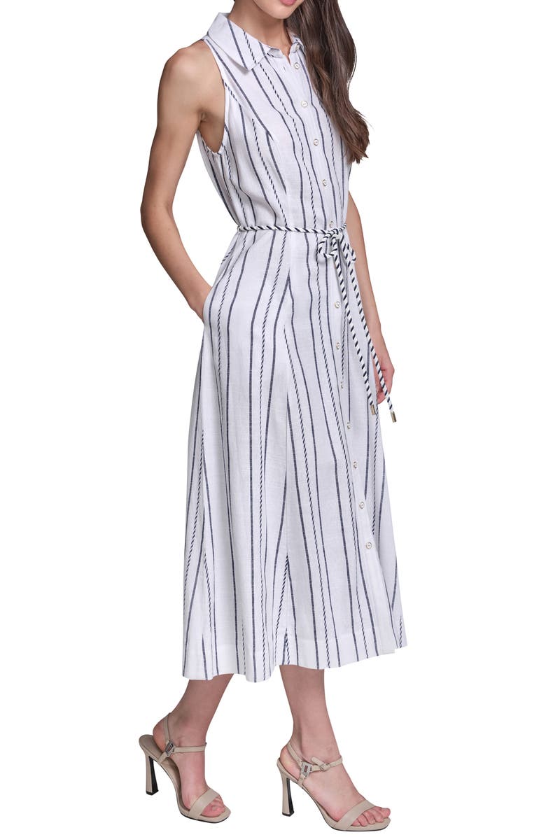 KARL LAGERFELD Striped Midi Shirtdress, Alternate, color, 