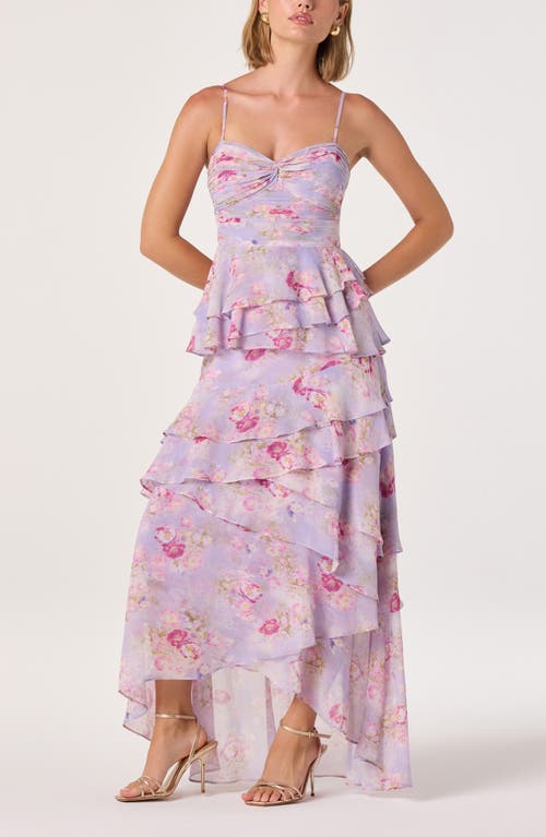 ASTR the Label Coline Floral High-Low Dress in Lilac Floral at Nordstrom, Size X-Small