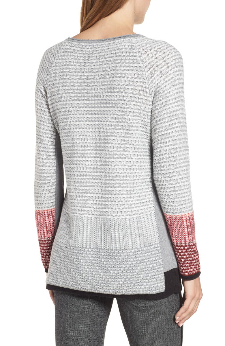 NIC+ZOE Balance Side Zip Cotton Blend Sweater, Alternate, color, 