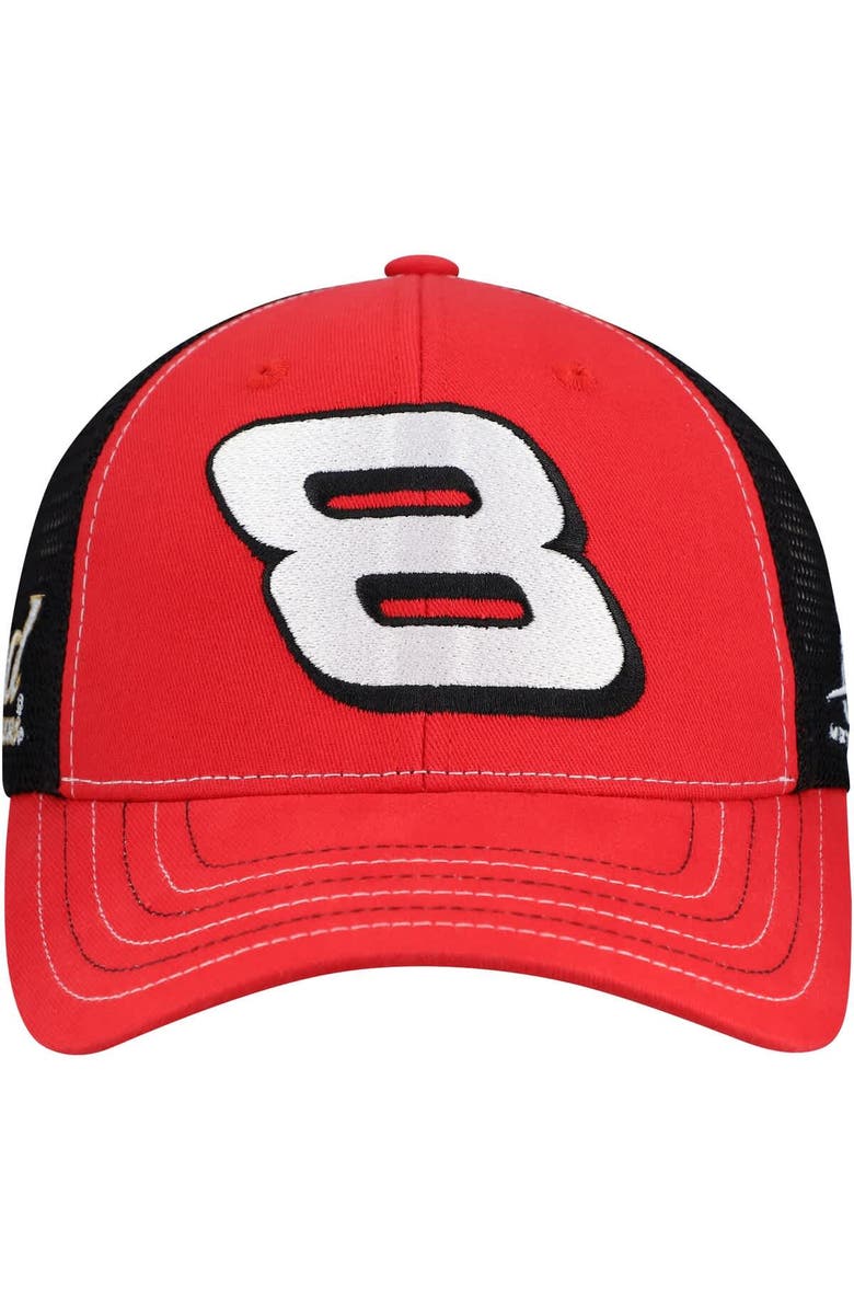JR MOTORSPORTS OFFICIAL TEAM APPAREL Men's JR Motorsports Official Team Apparel Red/Black Dale Earnhardt Jr. Budweiser Big #8 Adjustable Hat, Alternate, color, 