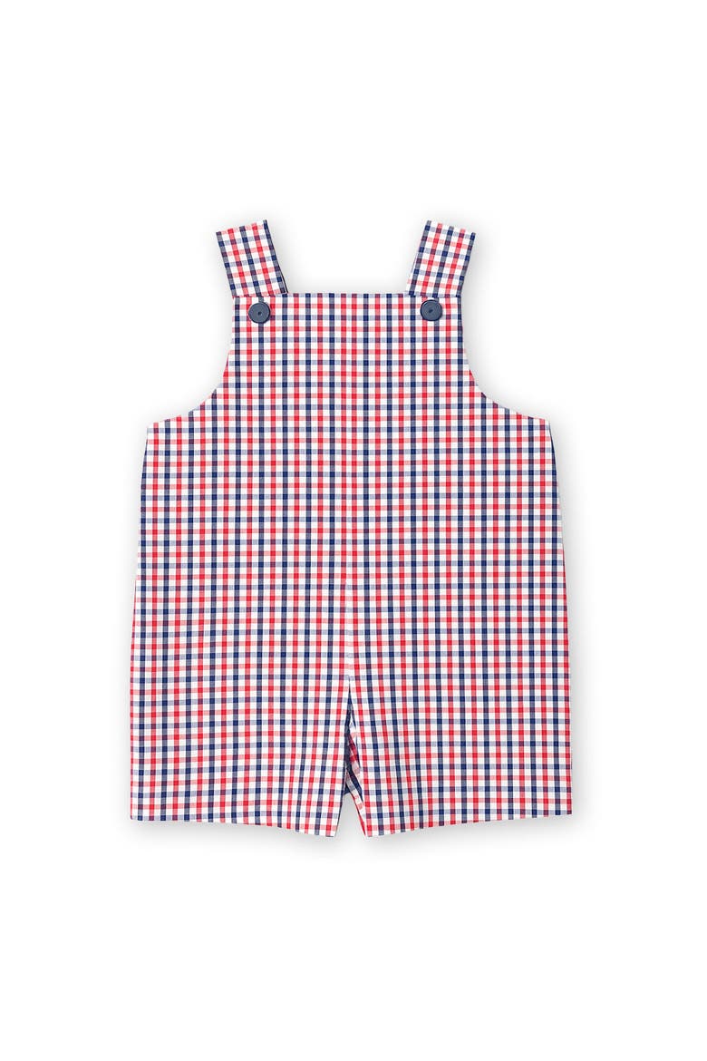 Plaid Seersucker Shortall With Derby Car, Alternate, color, Navy/White/Red