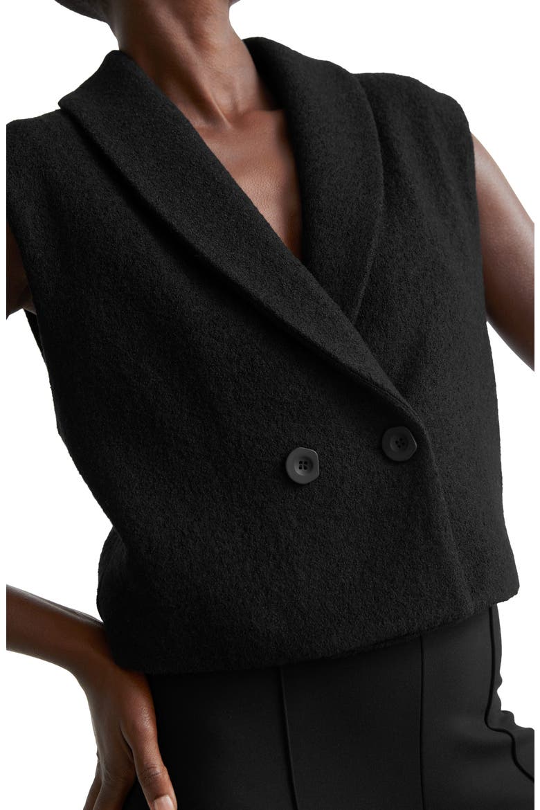 Double Breasted Blazer Vest, Alternate, color, BLACK