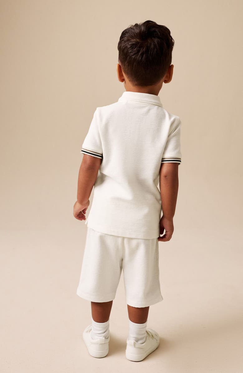 NEXT Kids' Zip Polo & Shorts Set, Alternate, color, White