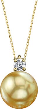 The Pearl Source Golden South Sea Pearl & Diamond Ellie Pendant
