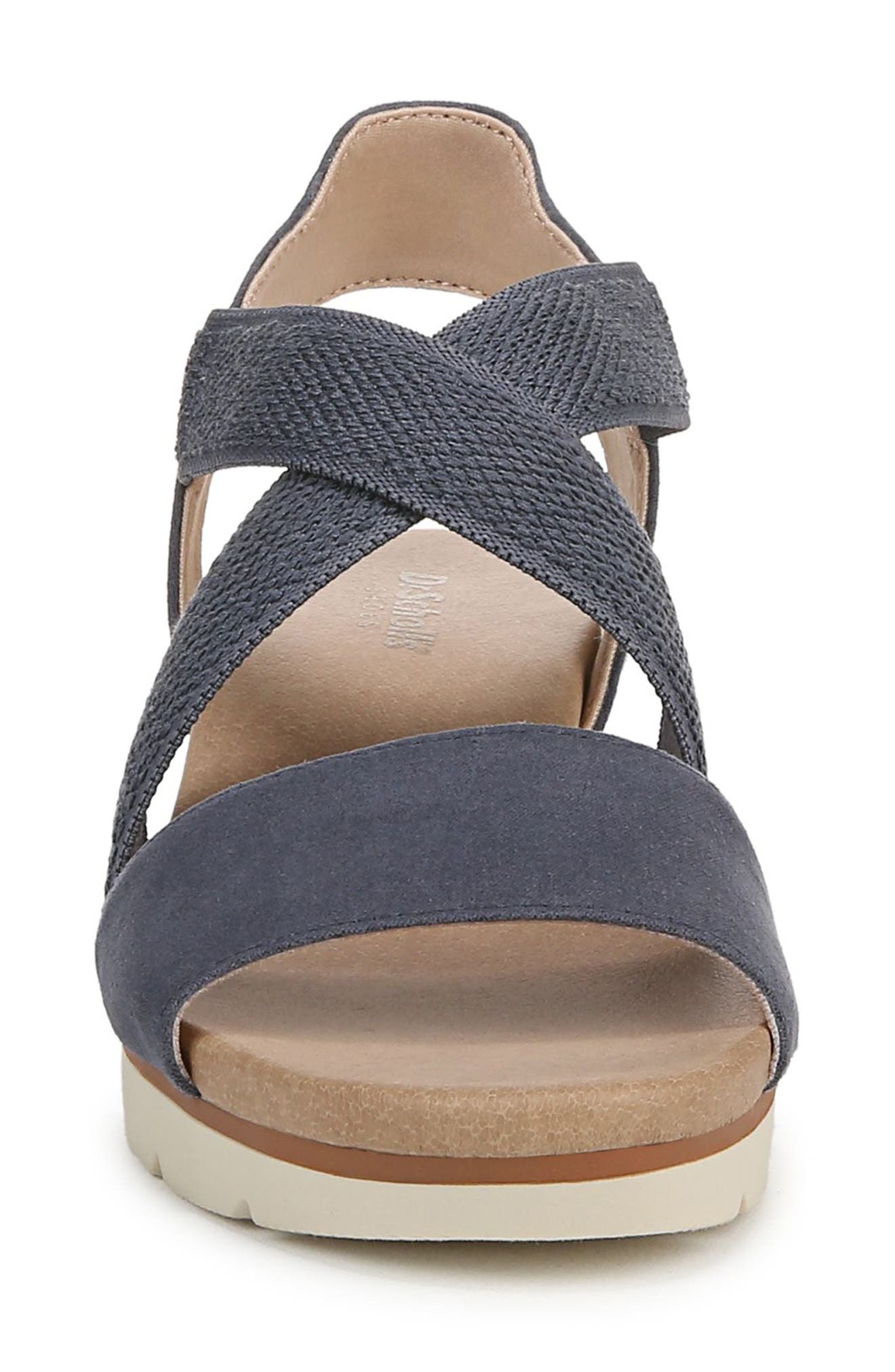 Just Cute Platform Wedge Sandal, Alternate, color, NAVY