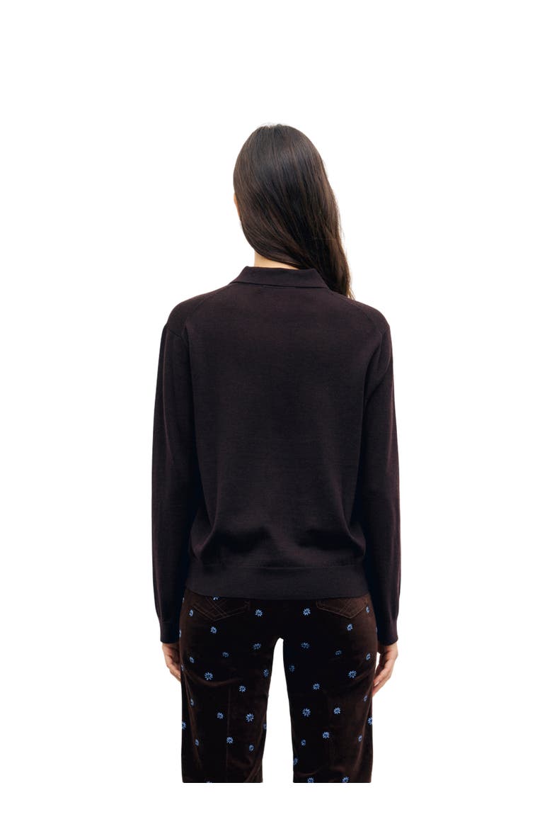 Rebeca Merino Polo Collar Jumper, Alternate, color, Brown