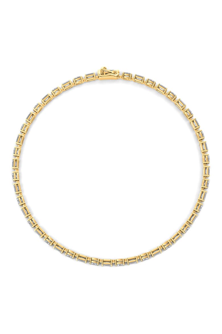 Oval & Emerald Cut Lab Created Diamond Tennis Bracelet, Alternate, color, 5.80 CTW YELLOW GOLD