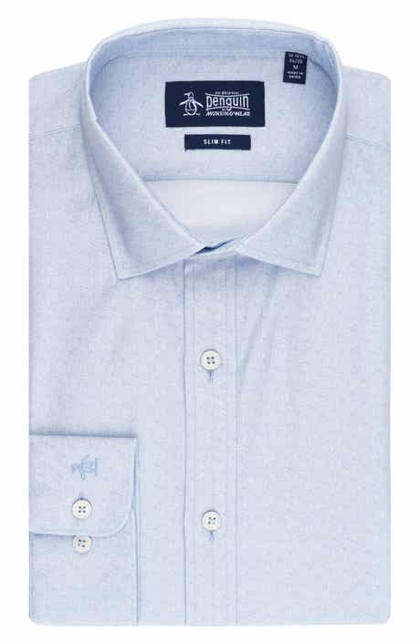 Original Penguin Batik Slim Fit Geometric Stretch Cotton Button-Up Shirt