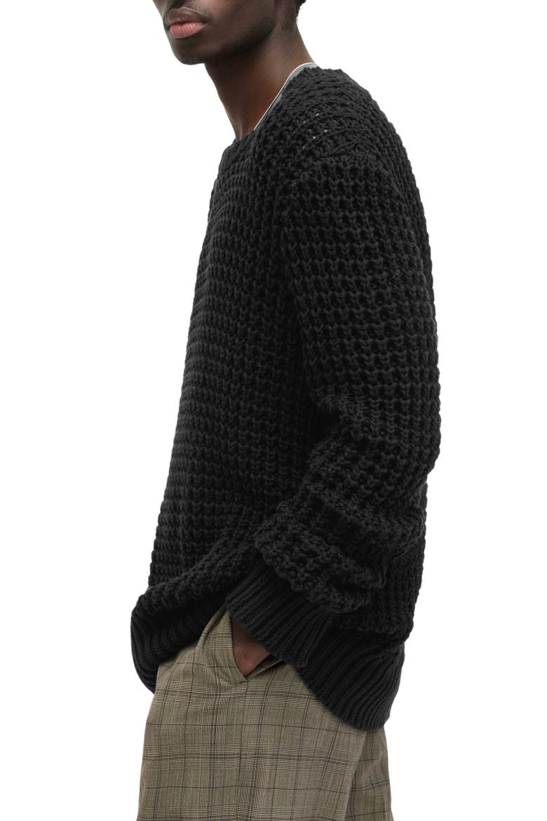 Illund Texture Stitch Sweater, Alternate, color, BLACK
