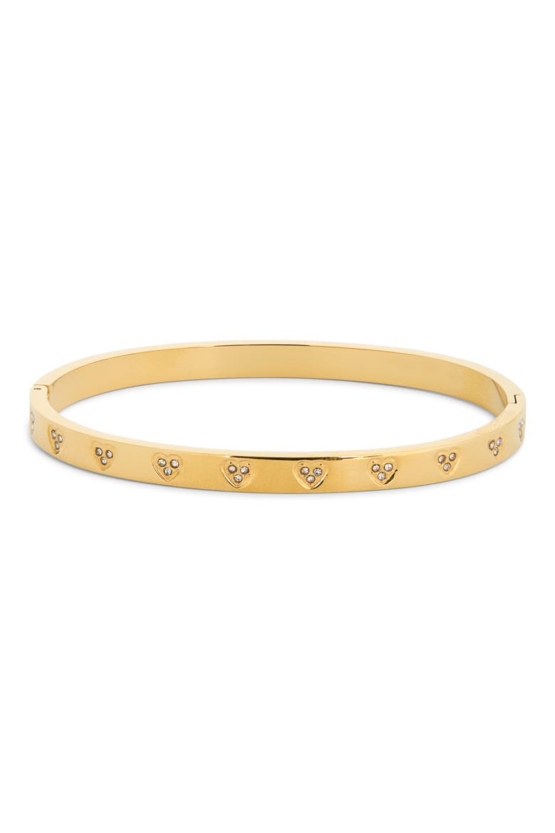 Ella CZ Heart Bangle Bracelet, Main, color, GOLD