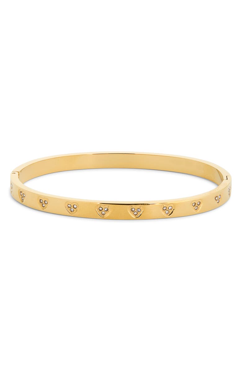 EYE CANDY LOS ANGELES Ella CZ Heart Bangle Bracelet, Main, color, Gold
