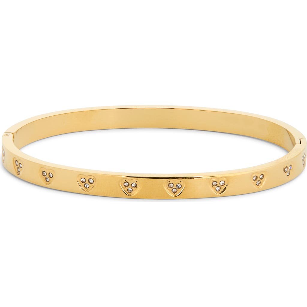 Eye Candy Los Angeles Ella Cz Heart Bangle Bracelet In Gold