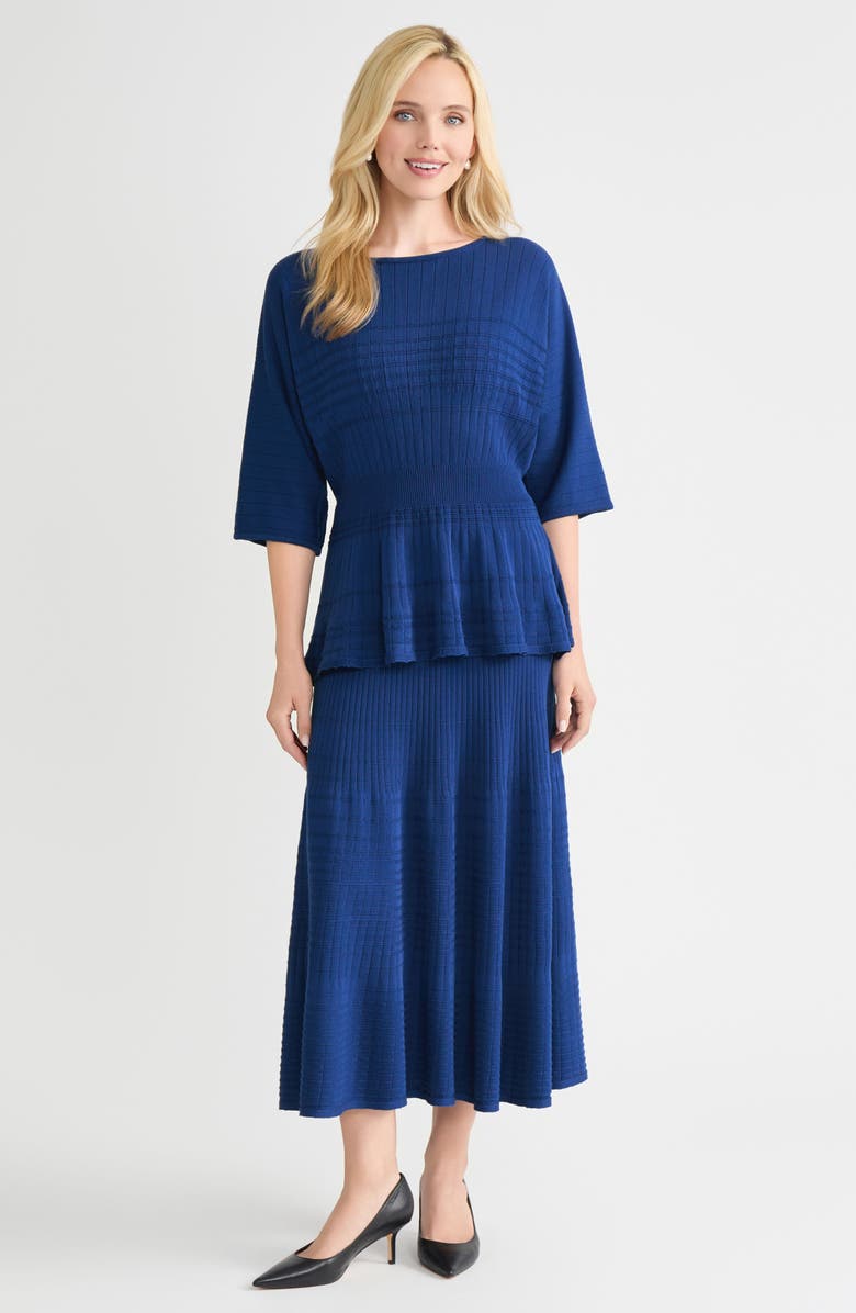 Misook Dolman Sleeve Rib Sweater, Alternate, color, Lazuli Blue