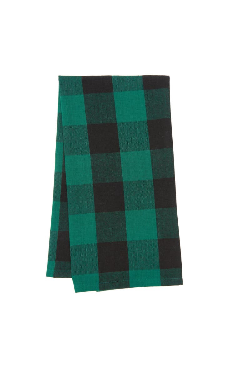 Franklin Plaid Cotton Kitchen Towel, Main, color, Green