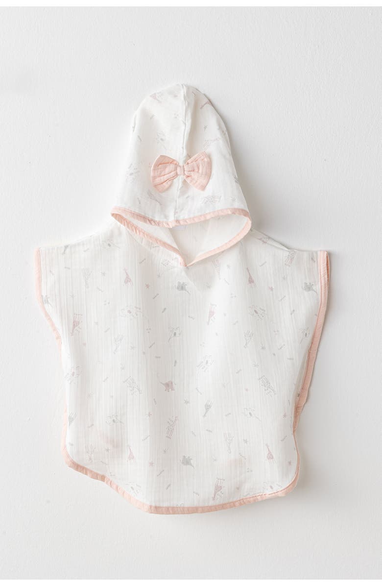Andy Wawa Love Family Muslin Bow Pancho, Alternate, color, White