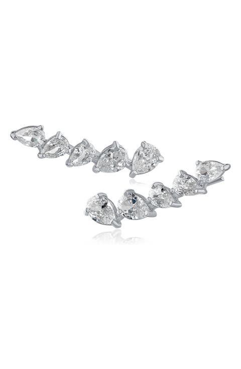 Pear Cut CZ Ear Crawlers