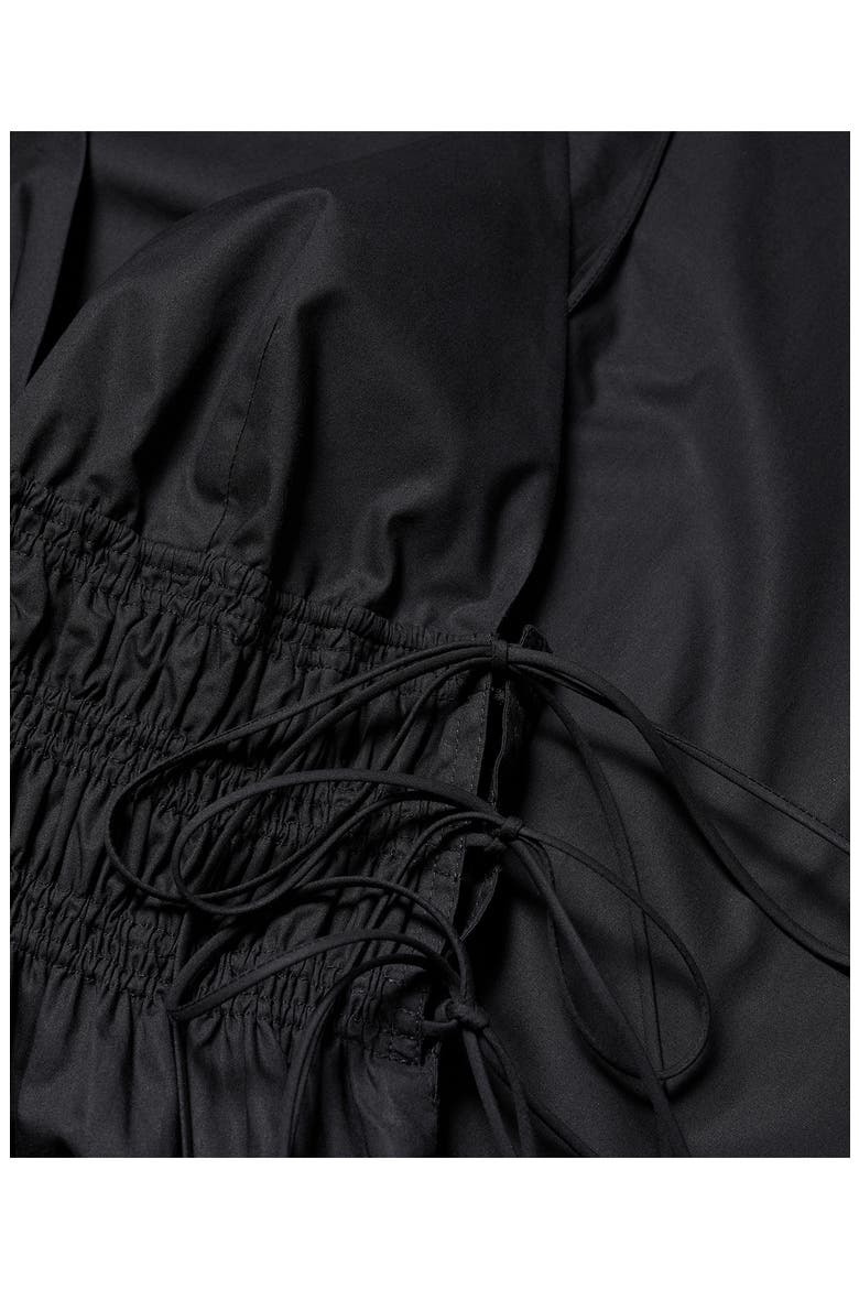 Smocked Cotton Maxi Dress, Alternate, color, BLACK